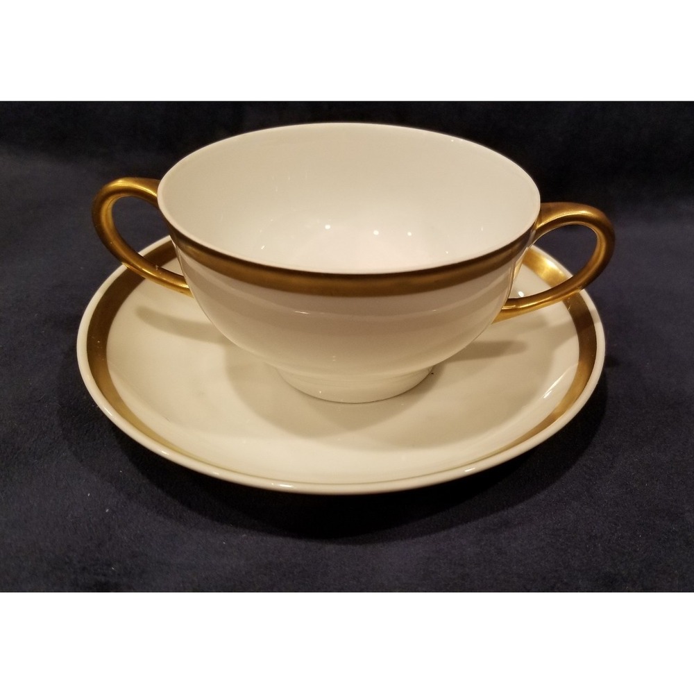 Antique IT UNO Cream Soup Cup & Saucer Handpainted  BAVARIA Favorite